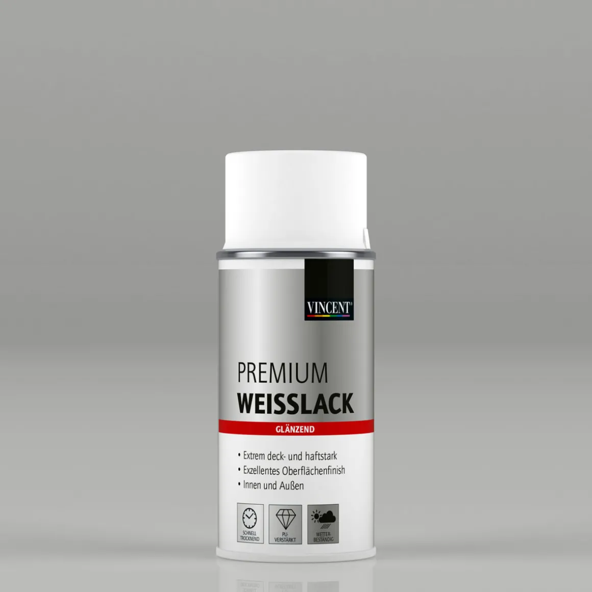 Vincent Premium Weißlack Brilliantweiß glänzend 150 ml