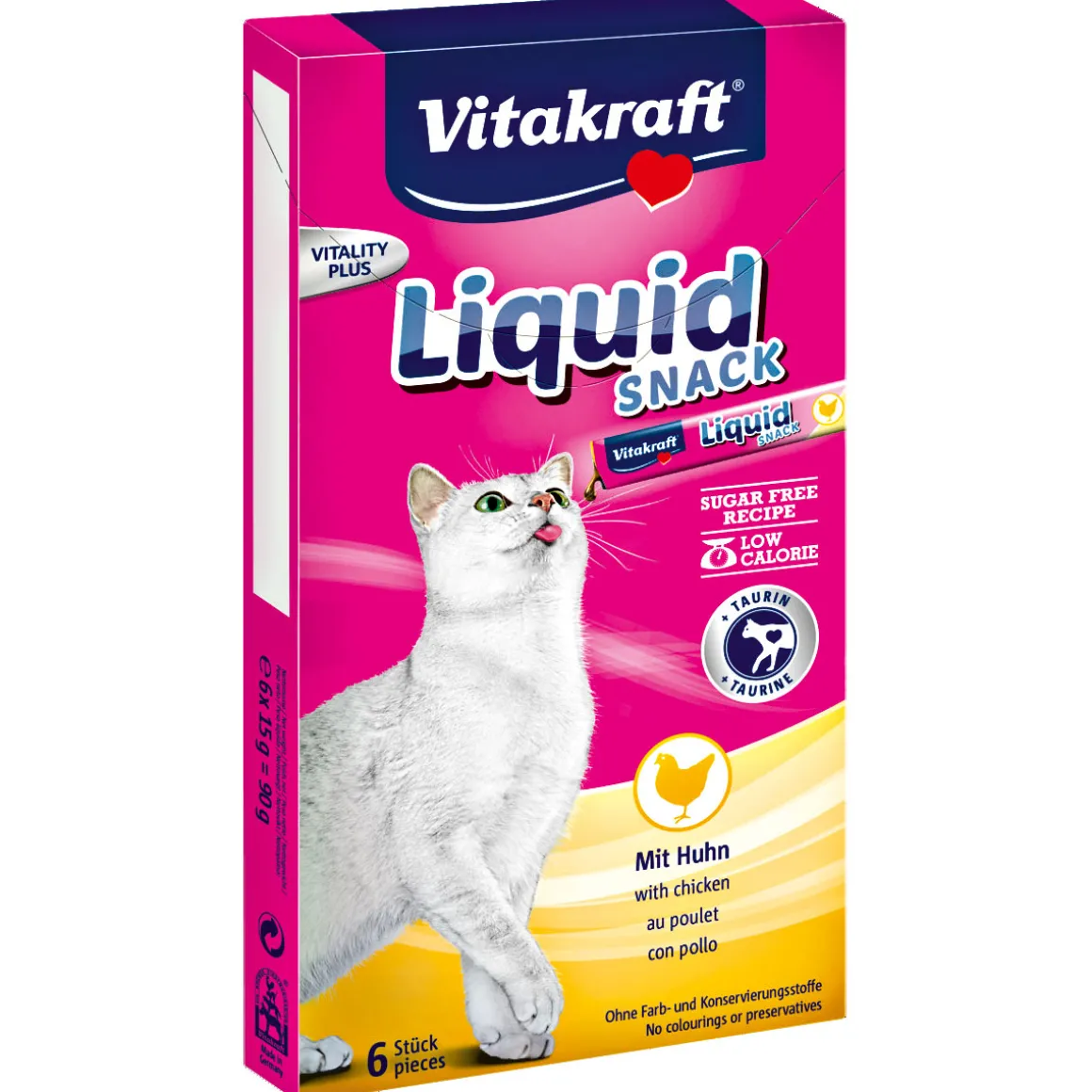 Vitakraft Katzensnack Liquid SNACK Huhn und Taurin 6 x 15 g