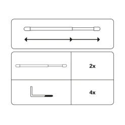 Vitragestange extra braun 60 cm