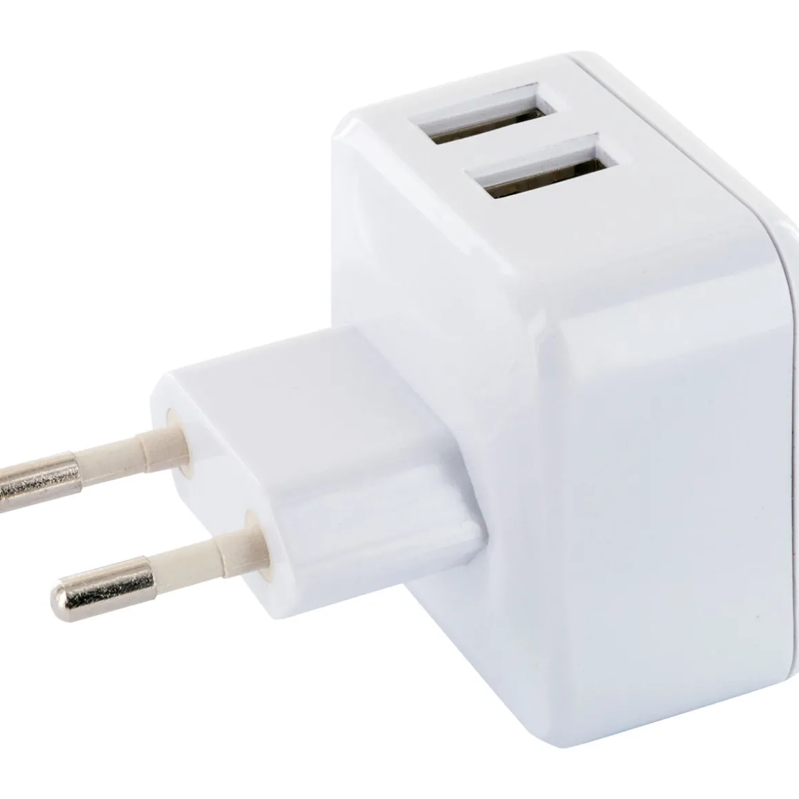 230 V Ladeadapter 2xUSB 2,4 A weiss