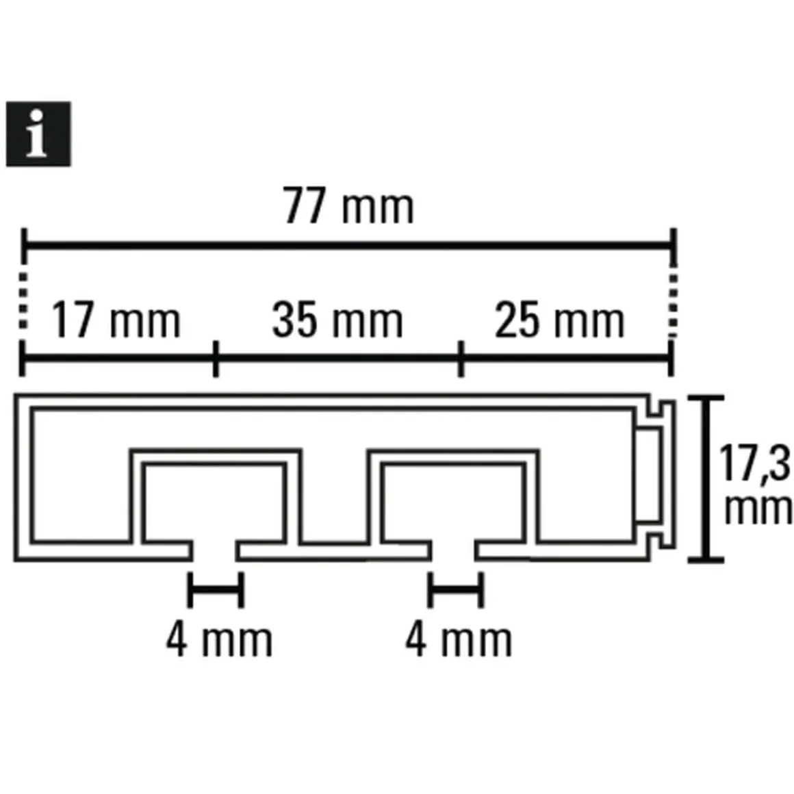 Vorhangschiene GE 2 210cm weiß