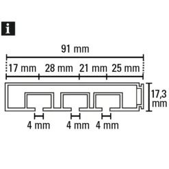 Vorhangschiene GE 3 210cm weiß