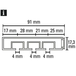 Vorhangschiene GE 3 250cm weiß