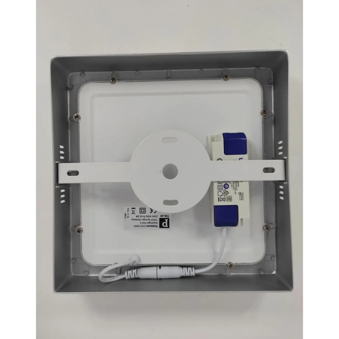 WallCeiling Lunar LED-Panel 225x225 mm15,4W 230V Chrom matt Alu