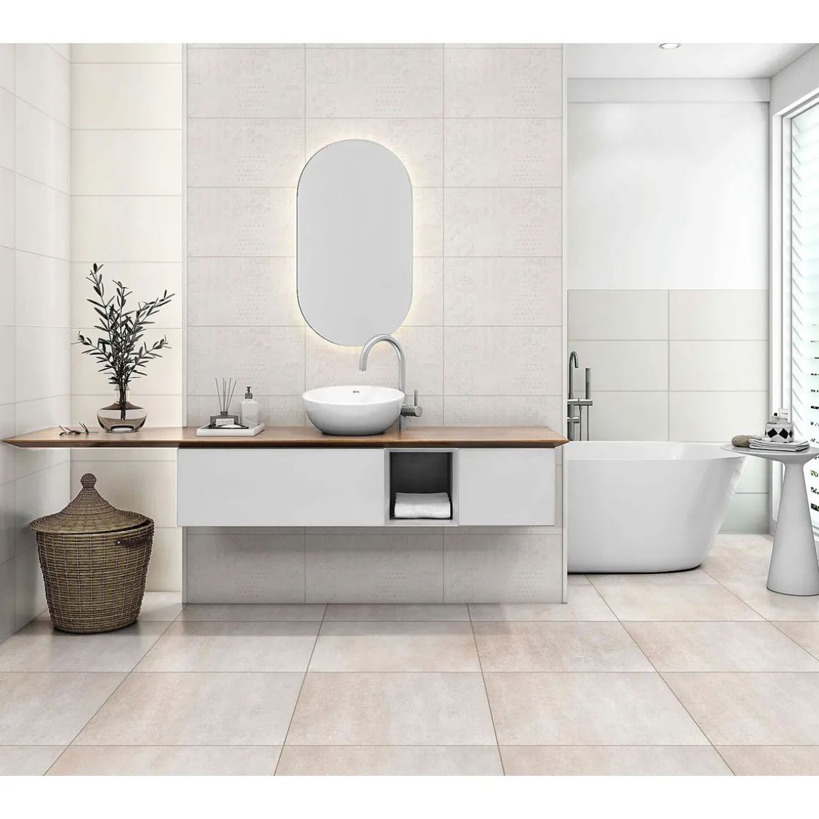 Wandfliese Ella beige Strutur matt 30x60x0,7 cm