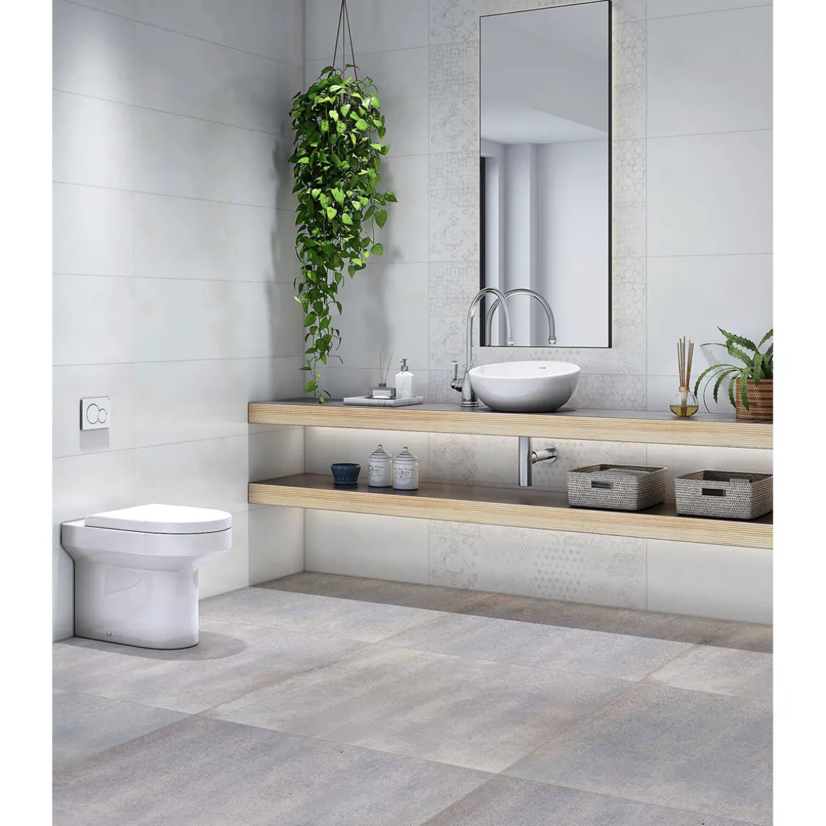 Wandfliese Ella grau Strutur matt 30x60x0,7 cm