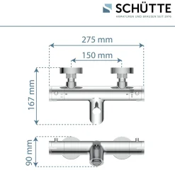 Wannenthermostat London, chrom, 1/2Verbruehschutz und Wassersparfunktion