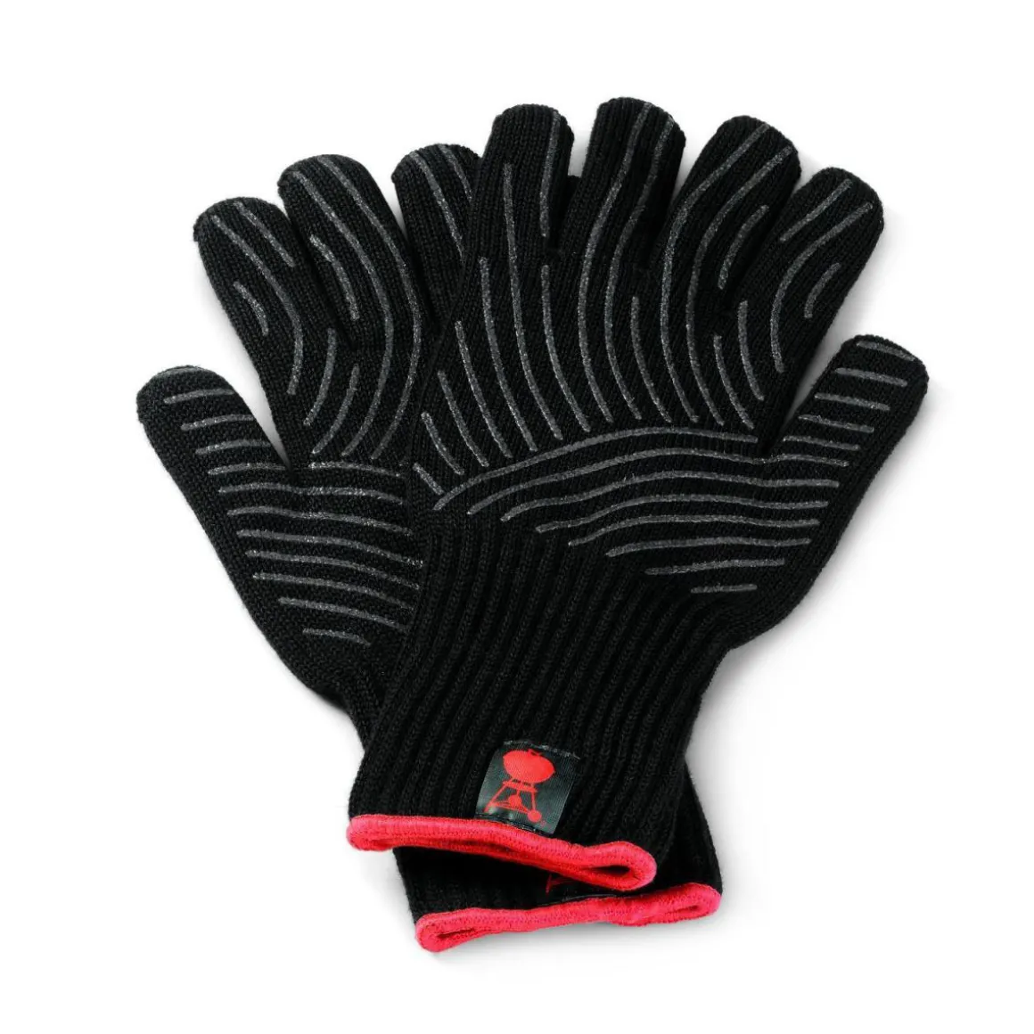 Weber Grillhandschuh Größe S/M Set aus Kevlar schwarz lang mit Silikonnoppen