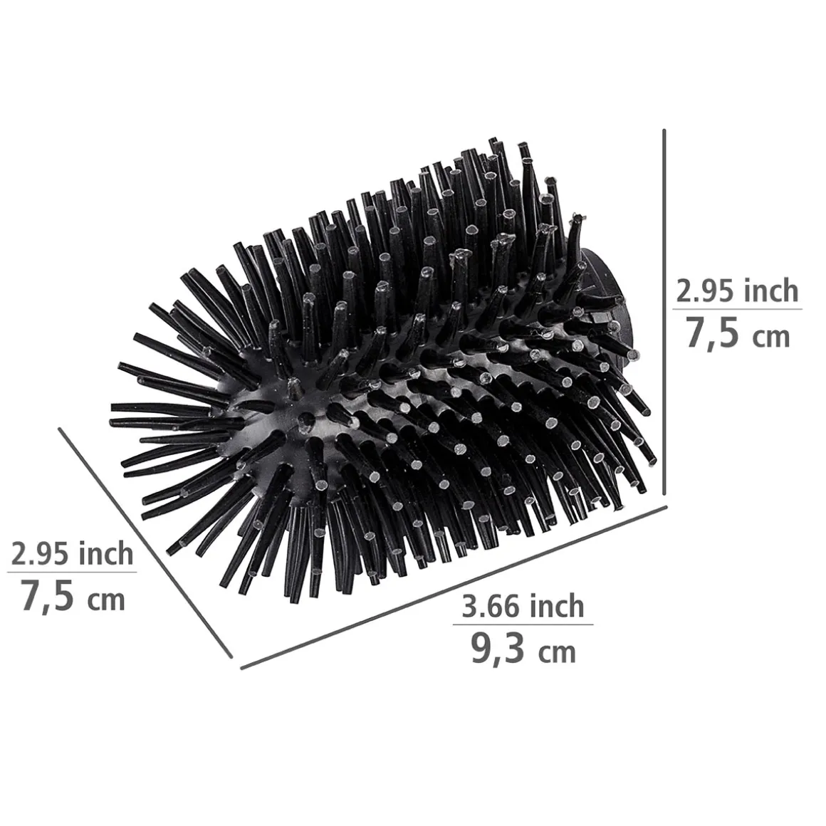 Wenko Ersatzbürstenkopf Durchmesser 7,5 cm schwarz