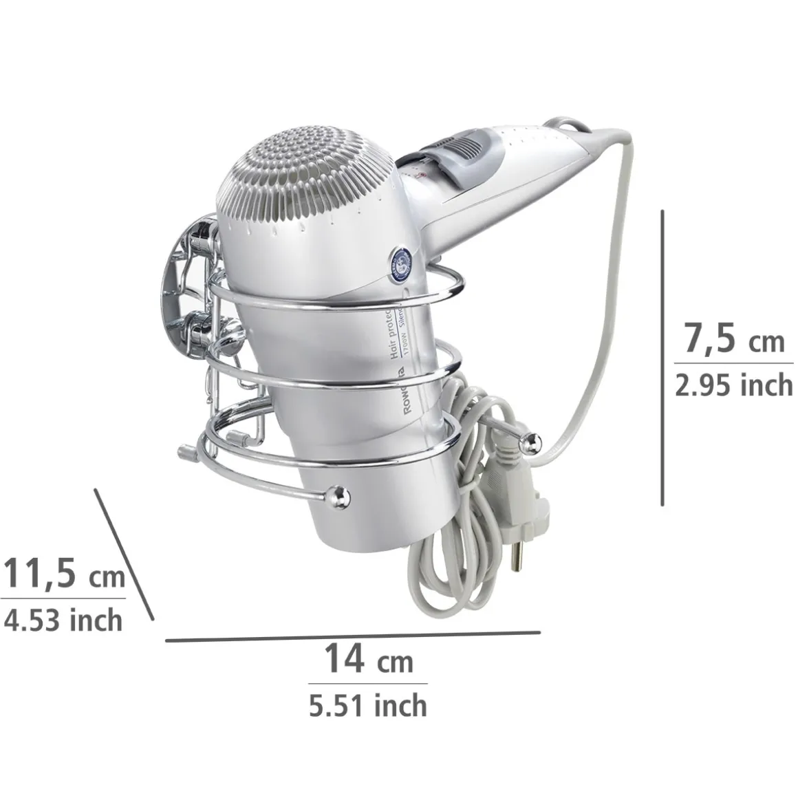 Wenko Haartrocknerhalter Befestigen ohne bohren Turbo-Loc