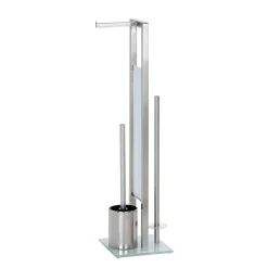 Wenko Stand WC-Garnitur Rivalta Edelstahl matt