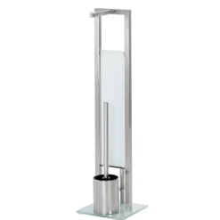 Wenko Stand WC-Garnitur Rivalta Edelstahl matt