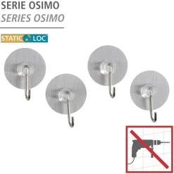 Wenko Static-Loc Nickelhaken Osimo 4er Set