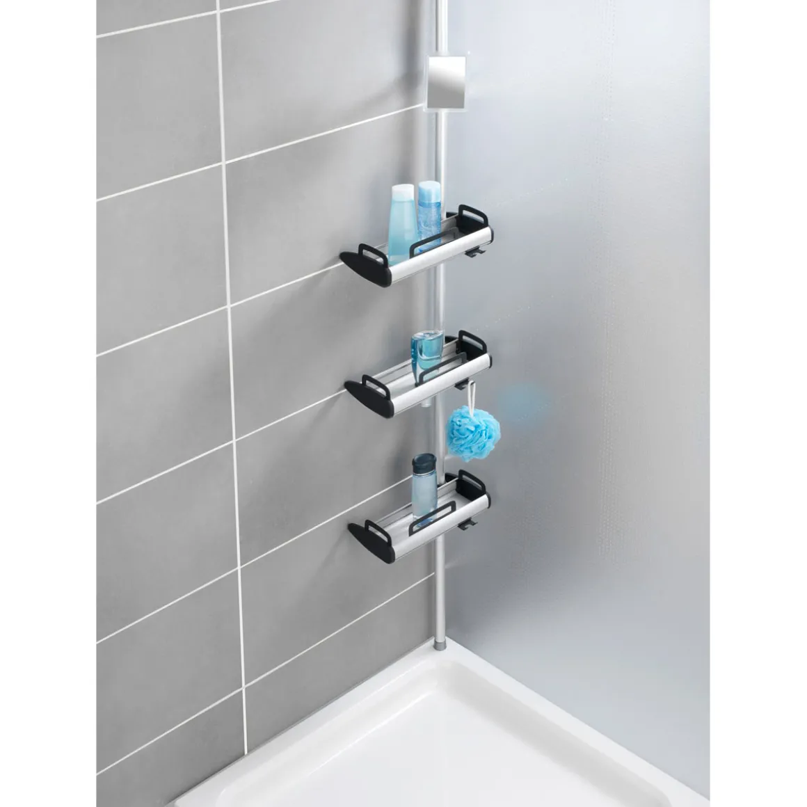 Wenko Teleskop Dusch-Regal Line mit 3 Ablagen