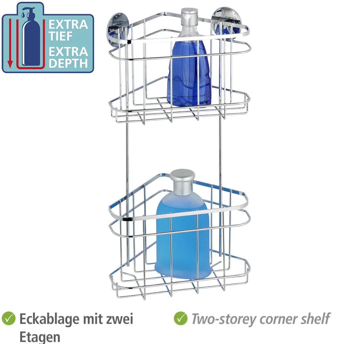 Wenko Turbo-Loc Eckregal 2 Etagen