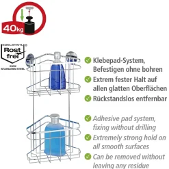 Wenko Turbo-Loc Eckregal 2 Etagen