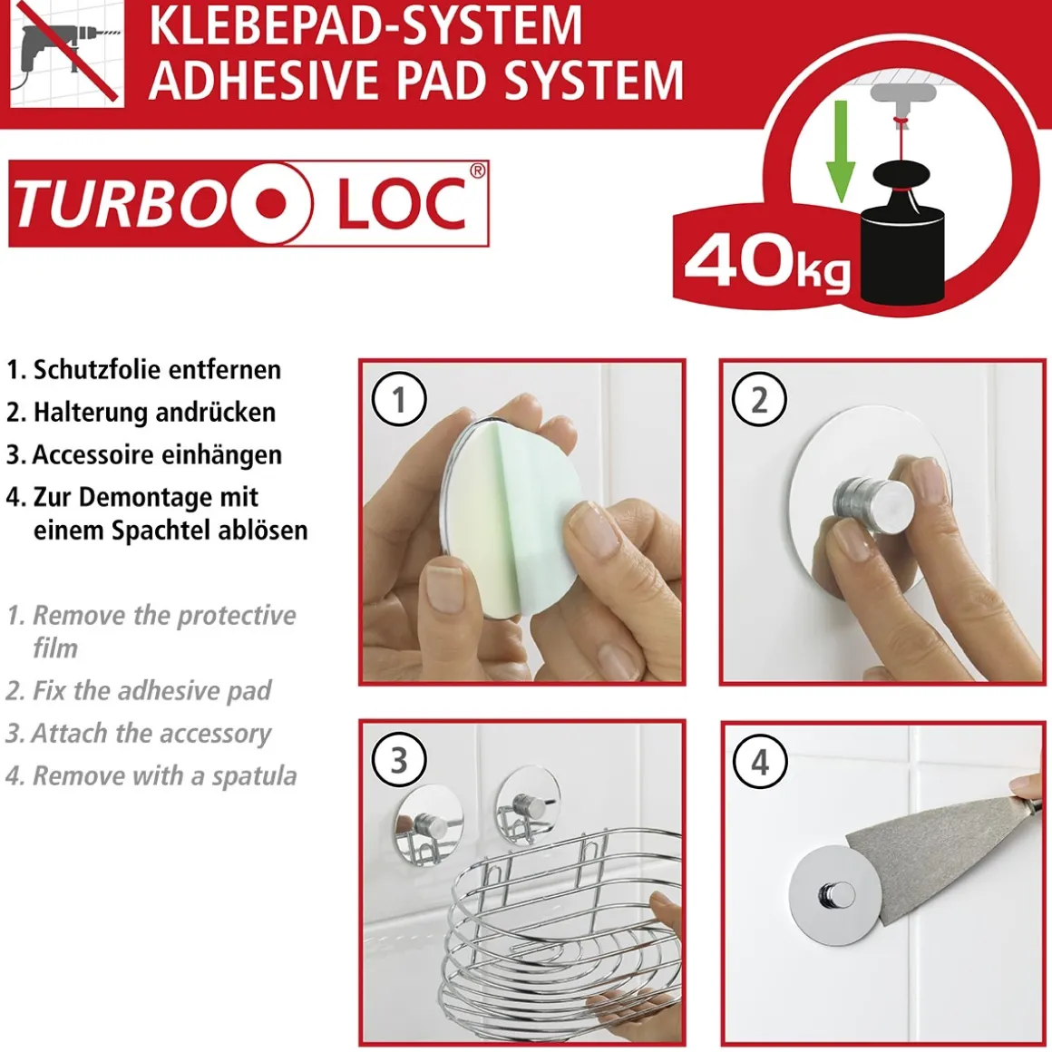 Wenko Turbo-Loc Wandhaken Pisa