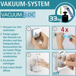 Wenko Vacuum-Loc Wandablage Quadro mit Haken