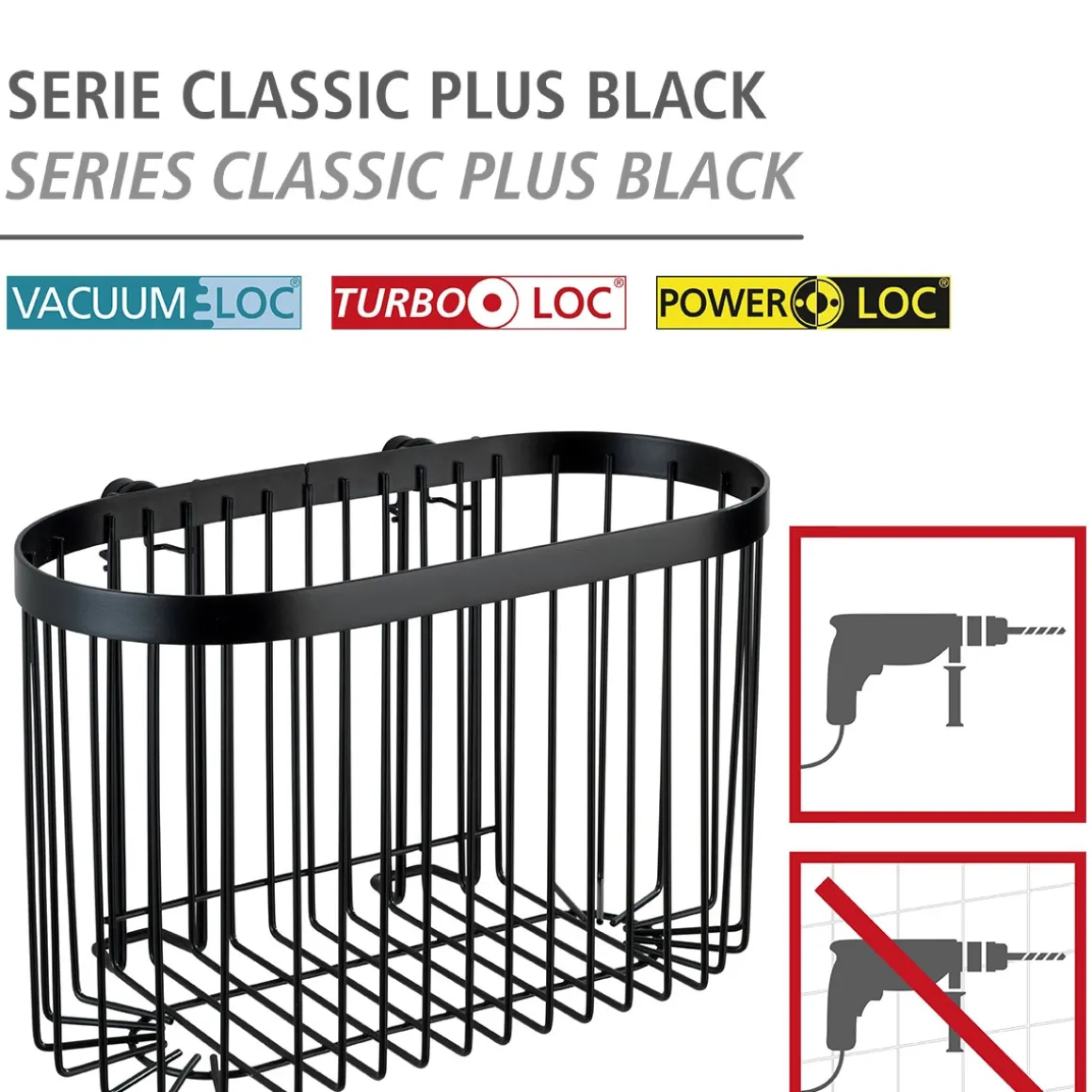 Wenko Wandablage Classic Plus schwarz