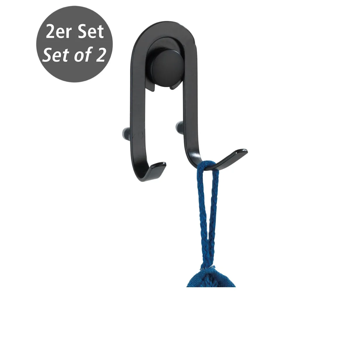 Wenko Wandhaken Classic Plus schwarz 2er Set