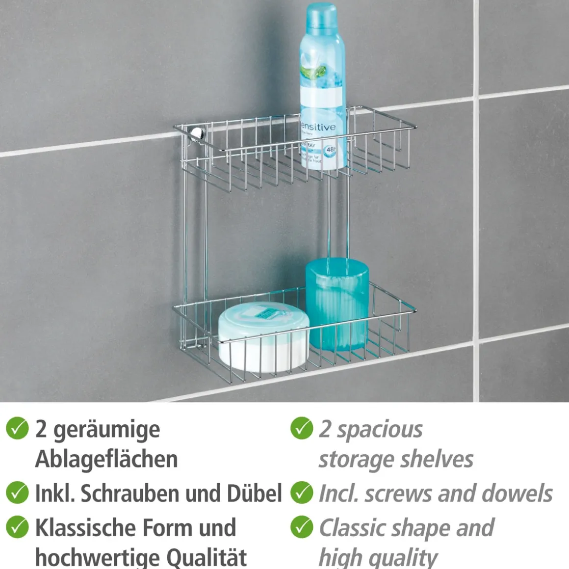 Wenko Wandregal Classic 2 Etagen