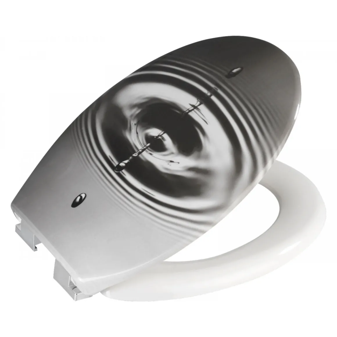 Wenko WC-Sitz Waterdrop Grau antibakteriell mit Absenkautomatik