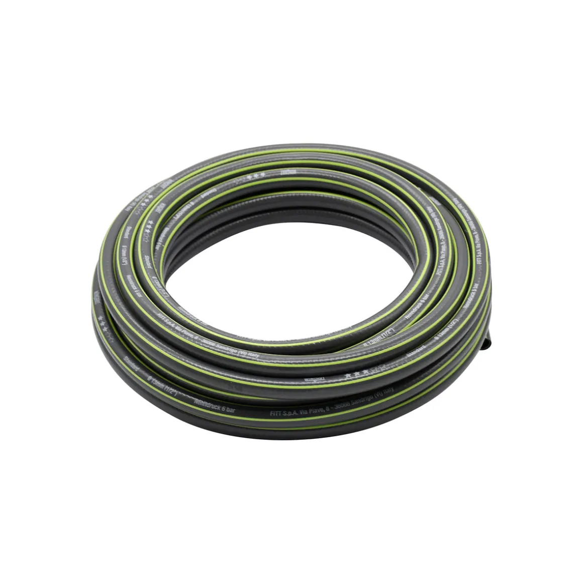 WingartGartenschlauch Standard grau mit grünen Streifen 1/2" 10 m