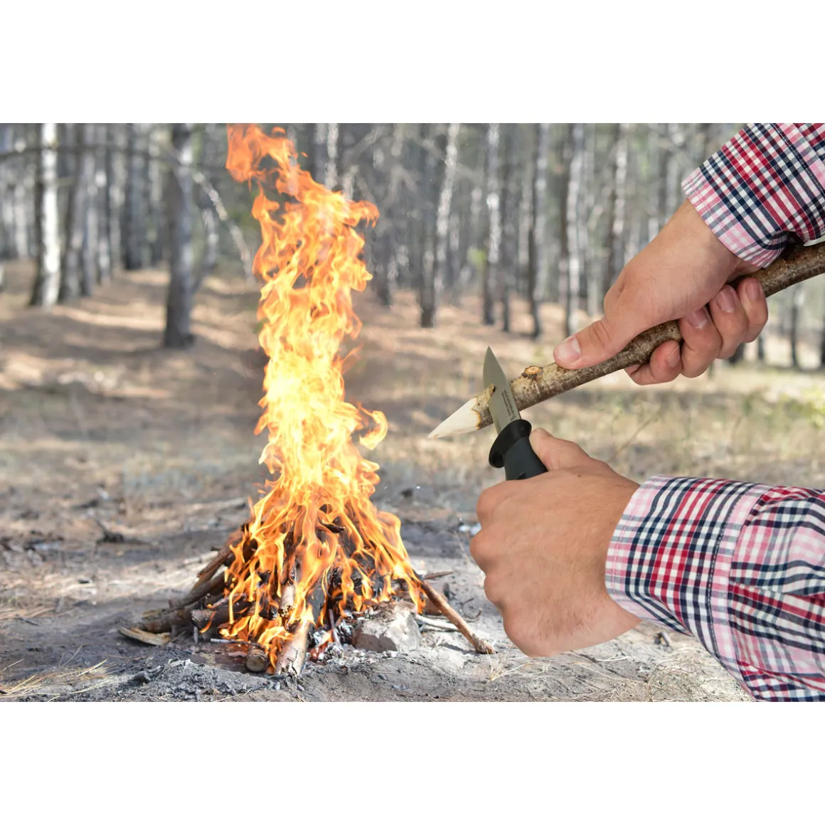 WolfcraftOutdoormesser mit glatter Klinge und Köcher