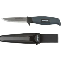 WolfcraftOutdoormesser mit glatter Klinge und Köcher