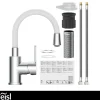 WT-Armatur Flexo chrom weiss Cold StartSchnellmontage ohne Ablaufgarnitur
