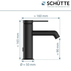 WT-Armatur Los Angeles schwarz-matt Eco-Klick-Kartusche inkl.Push-Open-Garnitur
