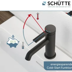 WT-Armatur Los Angeles schwarz-matt Eco-Klick-Kartusche inkl.Push-Open-Garnitur