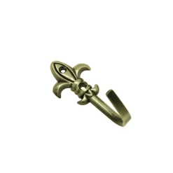Zierhaken Lilie 5,5 cm messing bruniert